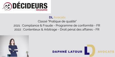 DL AVOCATS reconnu « Pratique de Qualité » en « Compliance & Fraude - Programme de conformité » par Décideurs Magazine