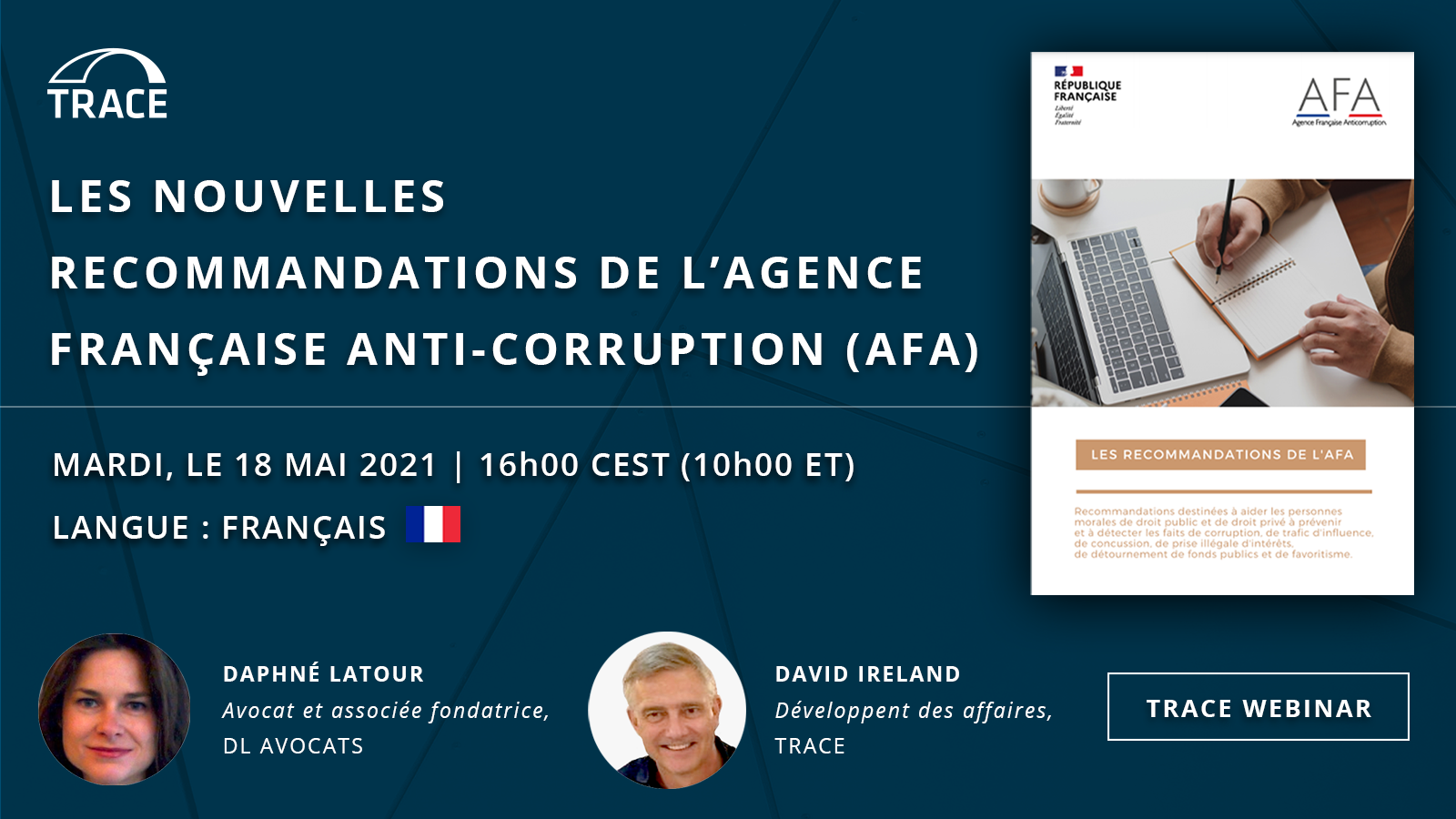 Webinar le 18 mai 2021 - DL AVOCATS - TRACE - Décryptage des nouvelles Recommandations de l'AFA du 12 janvier 2021